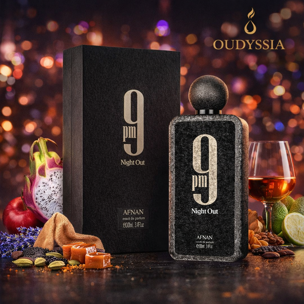 9 PM Night Out Afnan Extrait de Parfum – Fruity Spicy Suede Night Scent