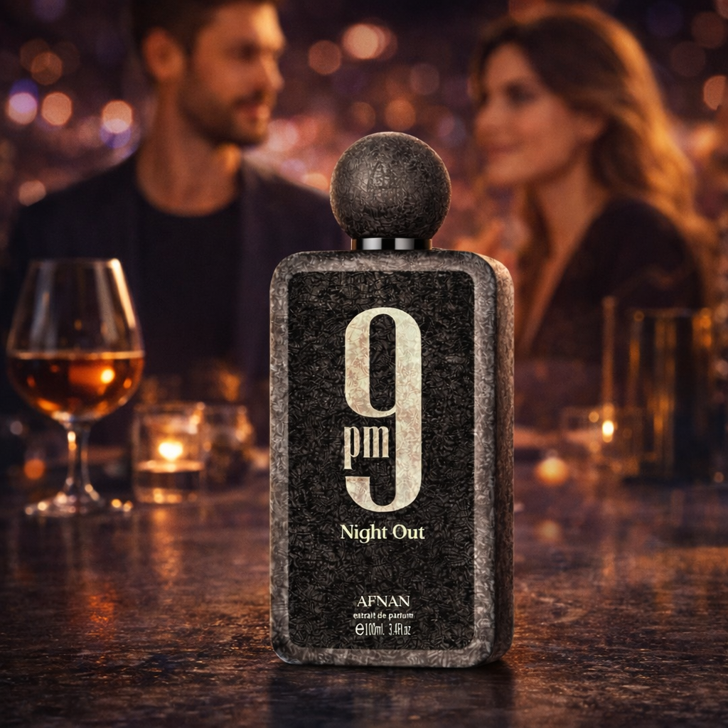 9 PM Night Out Afnan Extrait de Parfum – Fruity Spicy Suede Night Scent